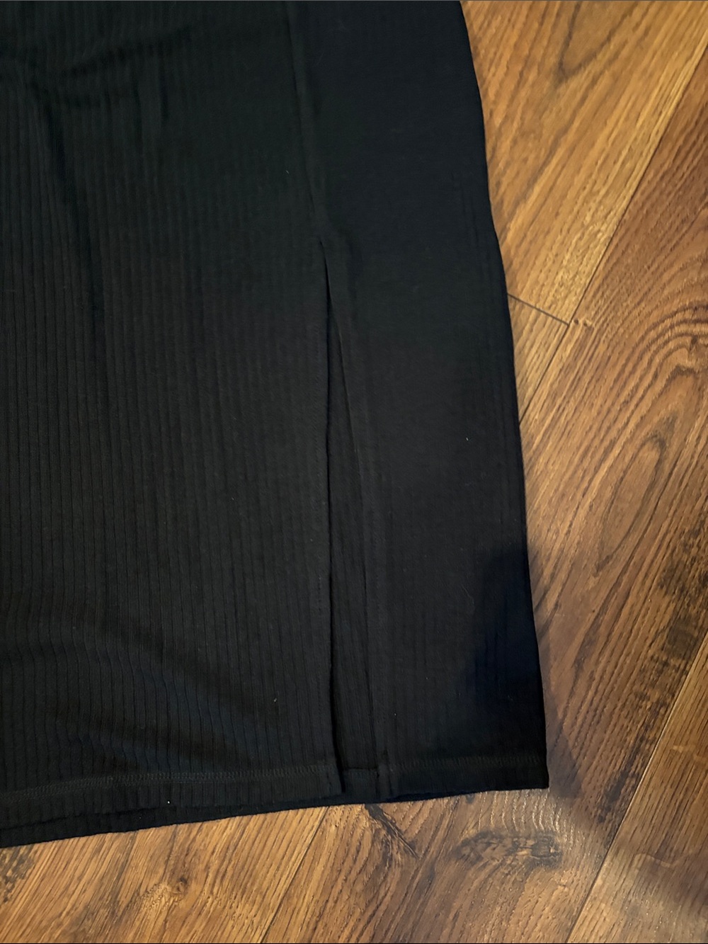 NWT Abercrombie & Fitch Black Ribbed Midi Skirt - Picture 5 of 10